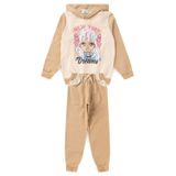 Conjunto Infantil Menina Moletom - New York Dreams - Off White E Bege