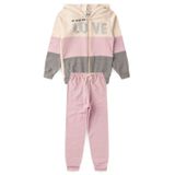 Conjunto Infantil Menina Moletom - Do What You Love - Off White Rosa E Cinza