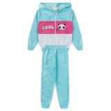 Conjunto Infantil Menina Inverno Esportivo Nba - Panda - Azul Bebê