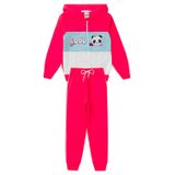 Conjunto Infantil Menina Inverno Esportivo Nba - Panda - Rosa Neon