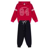 Conjunto Infantil Menina Inverno Esportivo Nba - Style Urban 84 - Pink E Preto