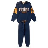 Conjunto Infantil Menino Moletom - Future - Azul Marinho