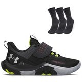 Kit 1 Tênis De Basquete Masculino Under Armour Buzzer Se E 1 Pct Com 3 Pares De Meia Cano Alto