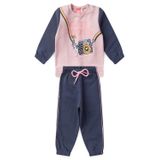 Conjunto Bebê Moletom Menina - Cute Photo - Rosa E Azul