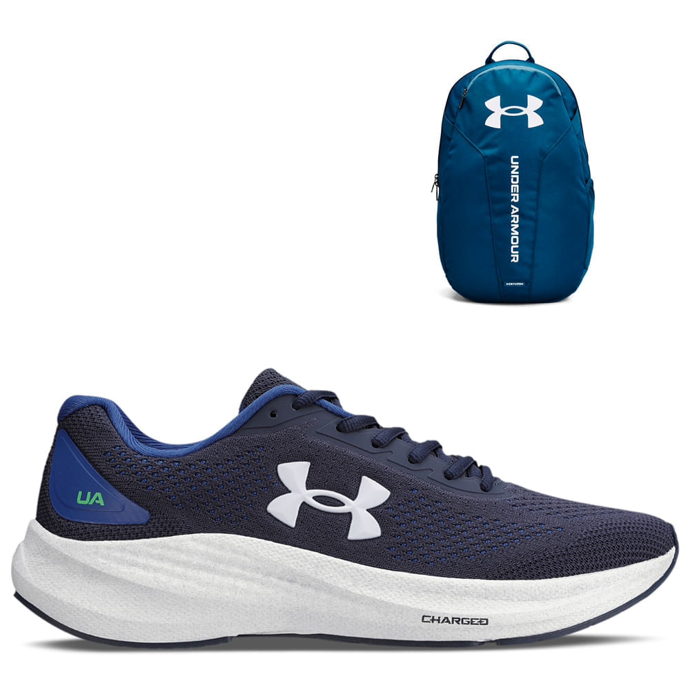 Kit Under Armour 1 Tênis De Corrida Charged Starlight E 1 Mochila Hustle Lite