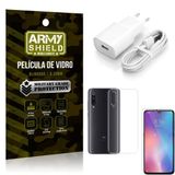 Kit Carregador Tipo C Xiaomi Mi 9 SE Carregador + Capa Silicone + Película Vidro - Armyshield