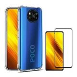 Capa Capinha Xiaomi Poco X3 E Película De Vidro 3D E Case