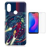 Kit Capa Xiaomi Redmi Note 6 Pro Iron Man Homem de Ferro+Pel