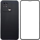 Kit Película 3d Capa Premium Veludo Para Redmi 10a Preto