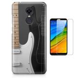 Kit Capa Case TPU Xiaomi Redmi 5 Plus Rock n Roll Guitarra + Pel Vidro (BD01)
