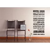 Adesivo Decorativo de Parede Nesta Casa Amamos Somos Uma