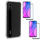 Kit Capinha Anti Quedas Xiaomi Redmi 9i + 2x Películas 5D Nano Dupla-Camada