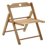 Cadeira De Madeira Natural Dobravel 77x52x42cm Até 120kg