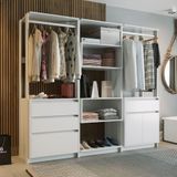 Guarda Roupa Closet Modulado Com Gavetas E Cabideiros Branco Verona Shop Jm