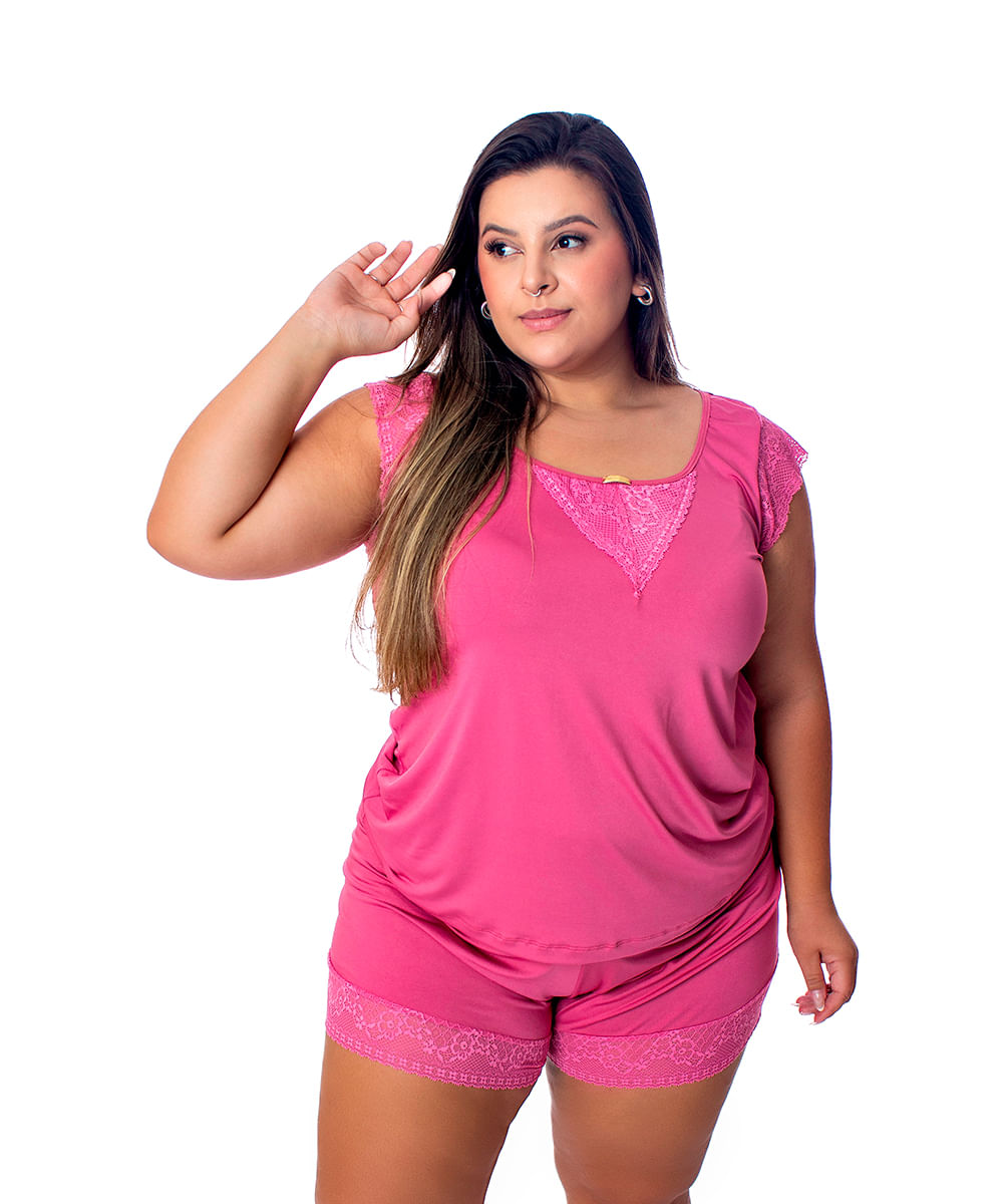 Pijama Imi Lingerie Baby Doll Short Doll Renda Conforto Luxo Plus Size Diva