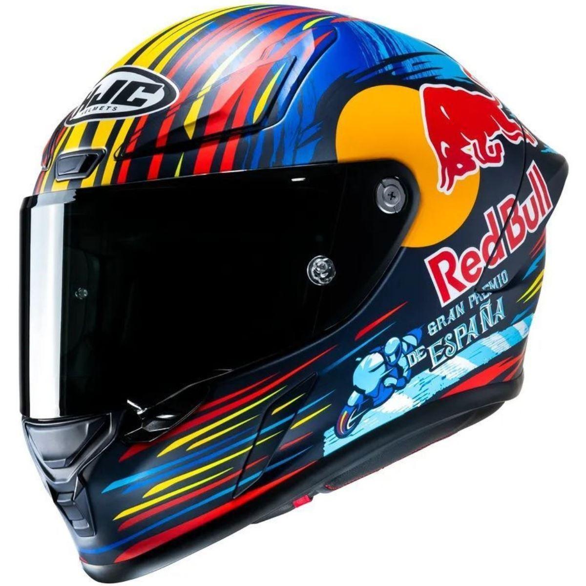 Capacete Hjc Rpha 1 Moto Gp Red Bull Monster Joker Carbono  - 58 - Azul, Vermelho E Amarelo