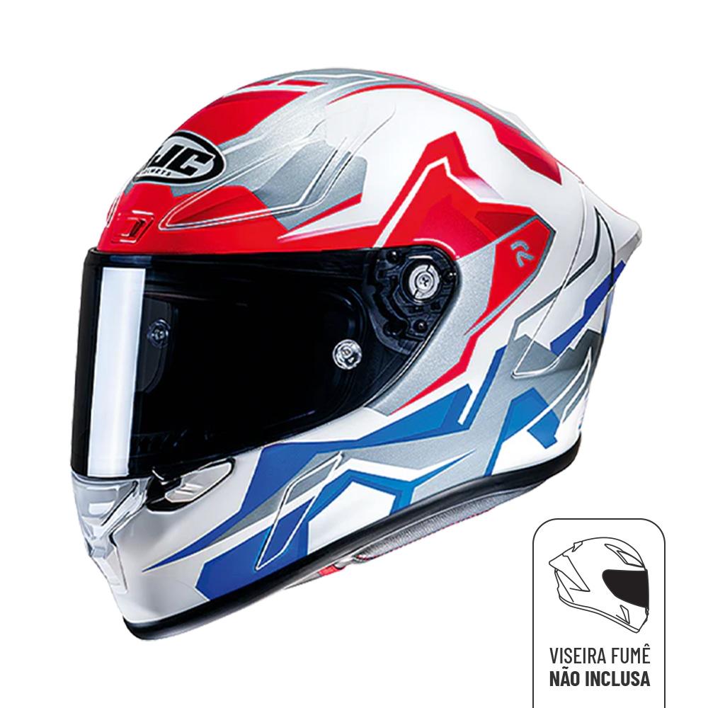 Capacete Hjc Rpha 1 Moto Gp Red Bull Monster Joker Carbono  - 61 - Branco, Vermelho E Cinza