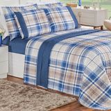Cobre Leito King Size Naturale Estampado 200 Fios Dupla Face