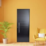 Porta De Aluminio Lambri 210x90cm Com Puxador Linha Premium Lux-esquadrias Preto