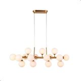 Lustre Luminária Pendente Metal Dourado 95 Cm Luxo Sala Top Dourado 110v-220v