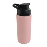 Garrafa Squeeze De Alumínio 600ml Com Alça Garrafinha Água Cor:rosa