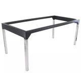 Mesa Retangular Alumínio Haiti Para Cozinha Trama Original Preto