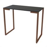 Mesa Buffet Balcão Aparador Industrial Pé Cobre 90x30x90 Cor:preto