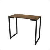 Mesa Buffet Balcão Aparador Industrial Mdf Pé Preto 90x45x76 Cor:freijó