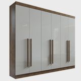 Guarda Roupa Casal 6 Portas 6 Gavetas Da Vinci Plus D&#39;doro Ypê/off White 100% Mdf