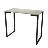 Mesa Buffet Balcão Aparador Industrial Mdf Pé Preto 90x30x76 Cor:off-white