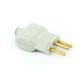 Plug Macho Tomada Elétrica Reto Tripolar 10a - Branco