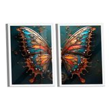 Dupla De Quadros Borboleta Dark -- Br Artes