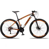 Bicicleta Aro 29 Dropp Race 24 Vel Câmbio Traseiro Shimano Freio A Disco Bike Mtb Alumínio Preto+laranja