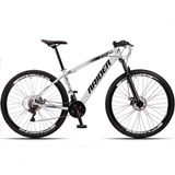 Bicicleta Aro 29 Raider Z3x 24 Vel Câmbio Traseiro Shimano Freio A Disco Bike Mtb Alumínio Branco+preto