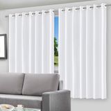 Cortina Blackout Branco Com Ilhós Para Varão 280x140cm Quarto