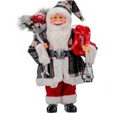 Boneco Natal Papai Noel Lampião Em Tecido 41cm