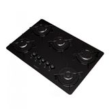 Cooktop 5 Bocas À Gás Mesa De Vidro Temperado 6mm Preto Biv