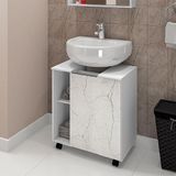 Gabinete Pequin Armario De Banheiro Para Pia De Coluna Branco/carrara Branco/carrara