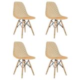 Conjunto Com 4 Cadeiras Eames Maglia Pc Ambar