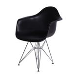 Cadeira Eames Com Braço Preto Eiffel Cromada