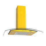 Coifa De Parede Clean Vidro Curvo 80cm 140w Amarelo 110v