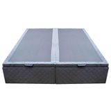 Base Cama Box Baú Casal Queen Size Suede Cinza