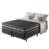 Cama Box King + Colchão Ortopédico Espuma D45 Brooklyn Preto