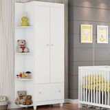 Guarda Roupa Quarto Infantil Gutti Com 2 Portas E 1 Gaveta Branco Branco