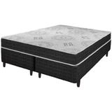 Cama Box Queen Size Preto + Colchão San Francisco D33 158cm Preto