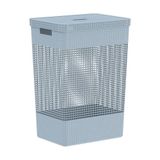 Cesto De Roupa Grid Azul Glacial 49 L Com Tampa 38 X 28 X 55,2 Cm