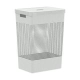 Cesto De Roupa Grid Branco Oceano 49 L Com Tampa 38 X 28 X 55,2 Cm