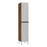 Paneleiro Simples 40cm 2 Portas Nogueira C/concreto