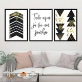 Kit 3 Quadros Decorativos Tudo Aqui Já Foi Um Sonho 34x23cm