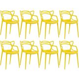 Kit - 8 X Cadeiras Masters Allegra - Amarelo